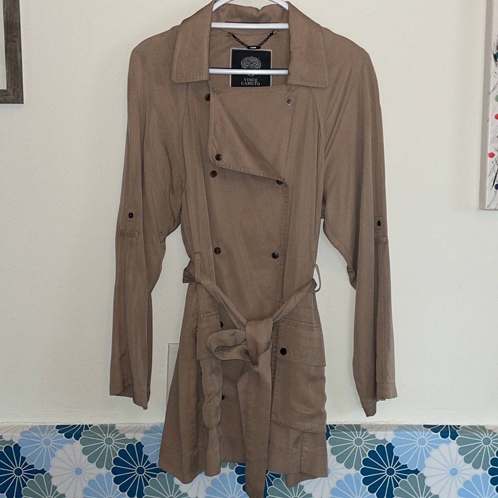 Vince Camuto Double Breasted Belted Trench Coat Size G/L - Picture 1 of 11
